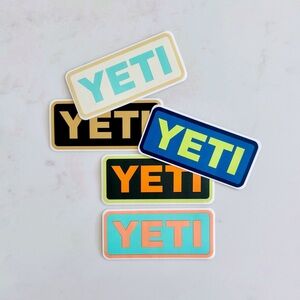 YETI Logo Sticker Pack Bundle, Set of 5 Bold Graphic Multicolor Stickers
